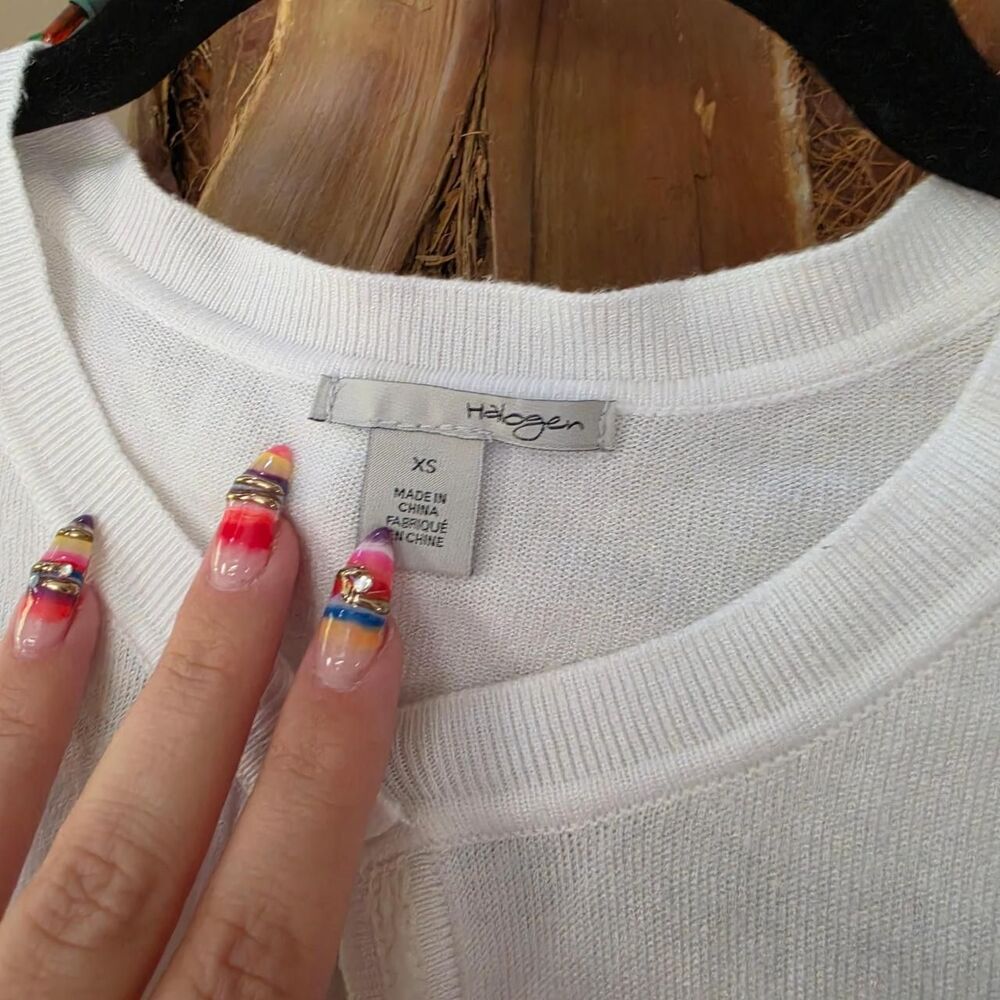 Halogen White 3/4 Sleeve Cardigan - Picture 3 of 5
